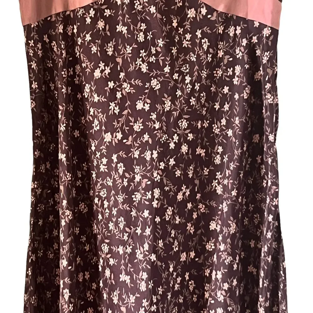 J. Jill Silk Blend Floral Babydoll Sleeveless Knee Length Dress Size 8 Petite - Picture 5 of 10